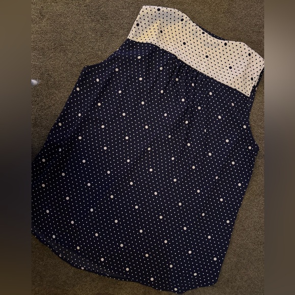 41 Hawthorn Navy Polka Dot Sleeveless Blouse Medium - Picture 4 of 5